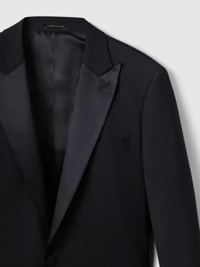 REISS Suits and Tailoring Men Modern Fit Single Breasted Tuxedo Jacket Navy