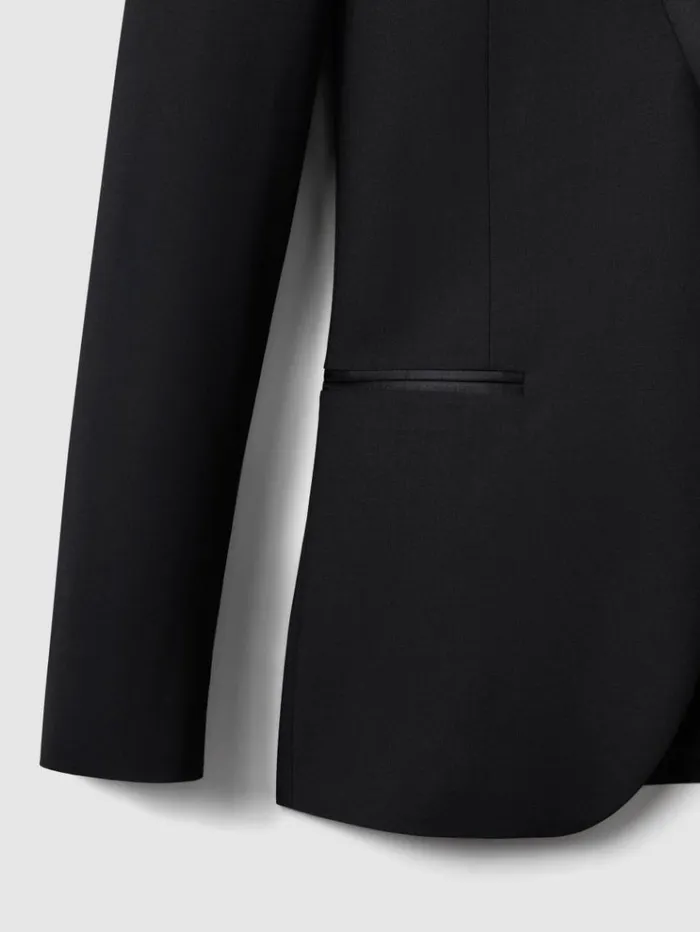 REISS Suits and Tailoring Men Modern Fit Single Breasted Tuxedo Jacket Navy