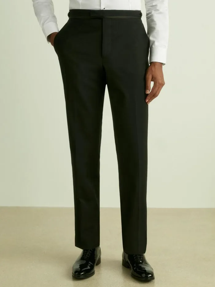 REISS Suits and Tailoring Men Modern Fit Tuxedo Trousers Black