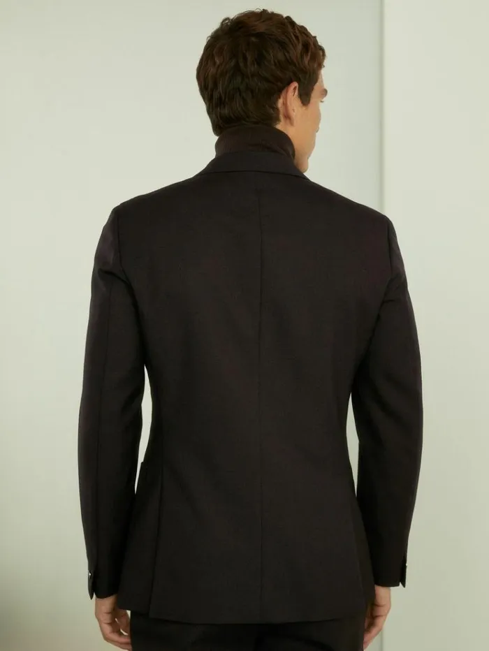 REISS Suits and Tailoring Men Wool GraindePoudre Tuxedo Jacket Brown