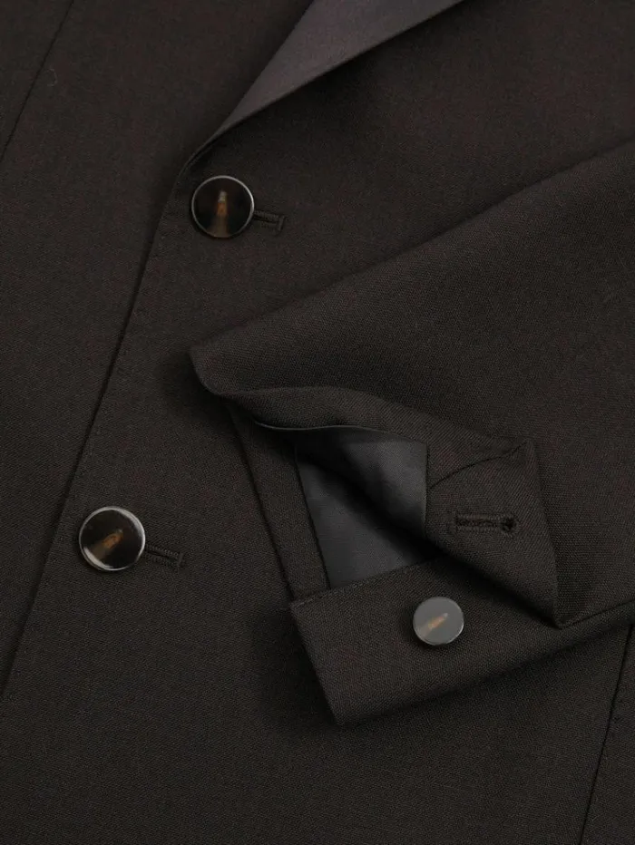 REISS Suits and Tailoring Men Wool GraindePoudre Tuxedo Jacket Brown