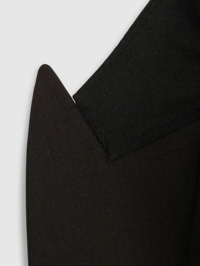 REISS Suits and Tailoring Men Wool GraindePoudre Tuxedo Jacket Brown