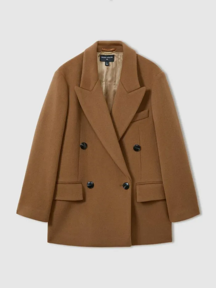REISS Suits and Tailoring Women Atelier Virgin Wool And CamelBlend Suit Jacket Camel