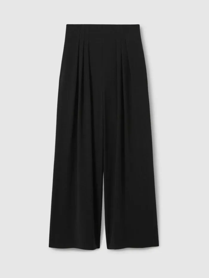 REISS Suits and Tailoring Women Florere Pleated Wide Leg Trousers Black