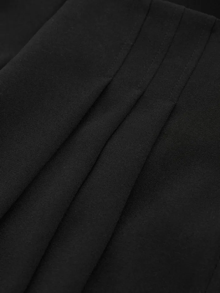 REISS Suits and Tailoring Women Florere Pleated Wide Leg Trousers Black