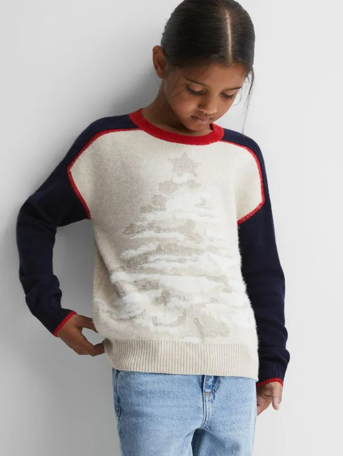 REISS Sweaters Children Casual Knitted Festive Jumper Blue