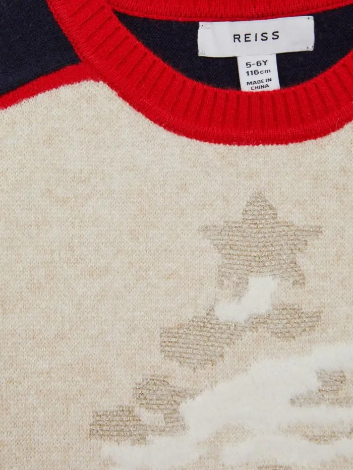REISS Sweaters Children Casual Knitted Festive Jumper Blue