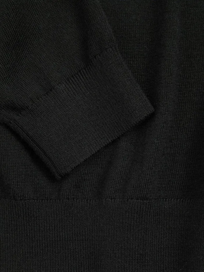 REISS Sweaters Children Merino Wool VNeck Jumper Black