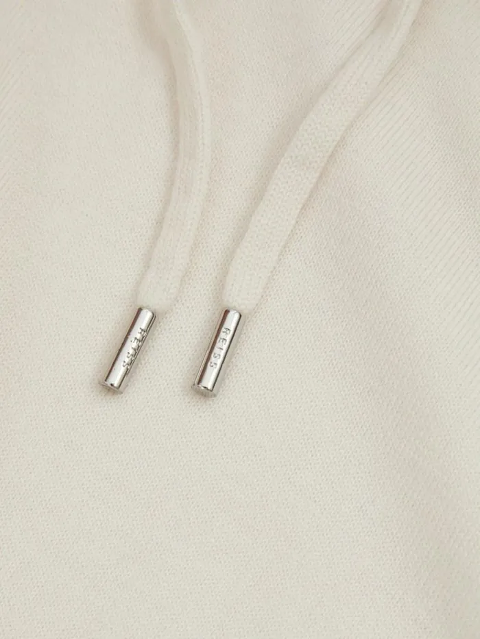 REISS Sweaters Men Merino Wool Drawstring Hoodie Snow