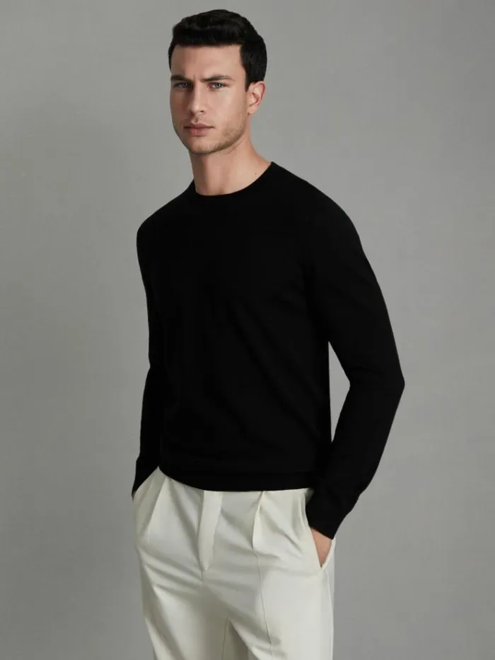 REISS Sweaters Men Pack Of Two Merino Wool Jumpers Black