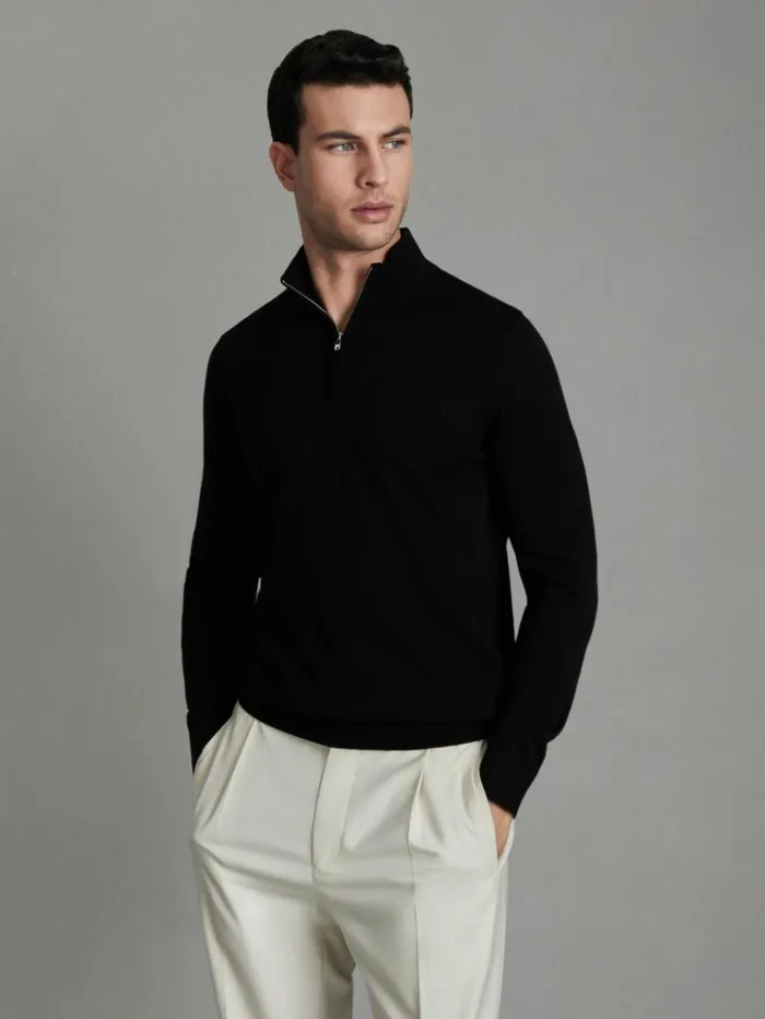 REISS Sweaters Men Pack Of Two Merino Wool Jumpers Black