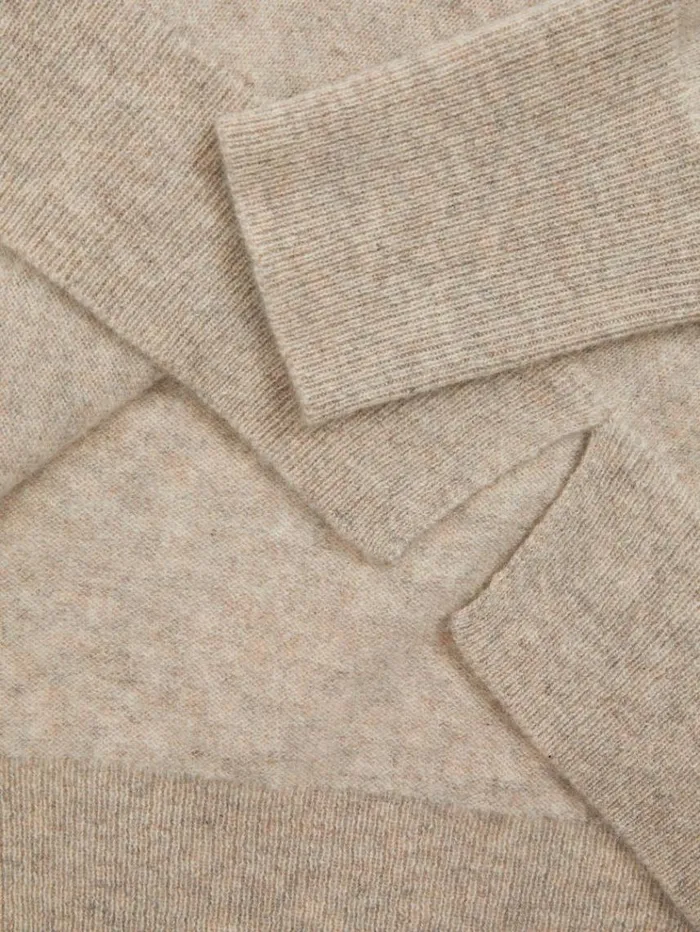 REISS Sweaters Women Cashmere VNeck Jumper Oatmeal