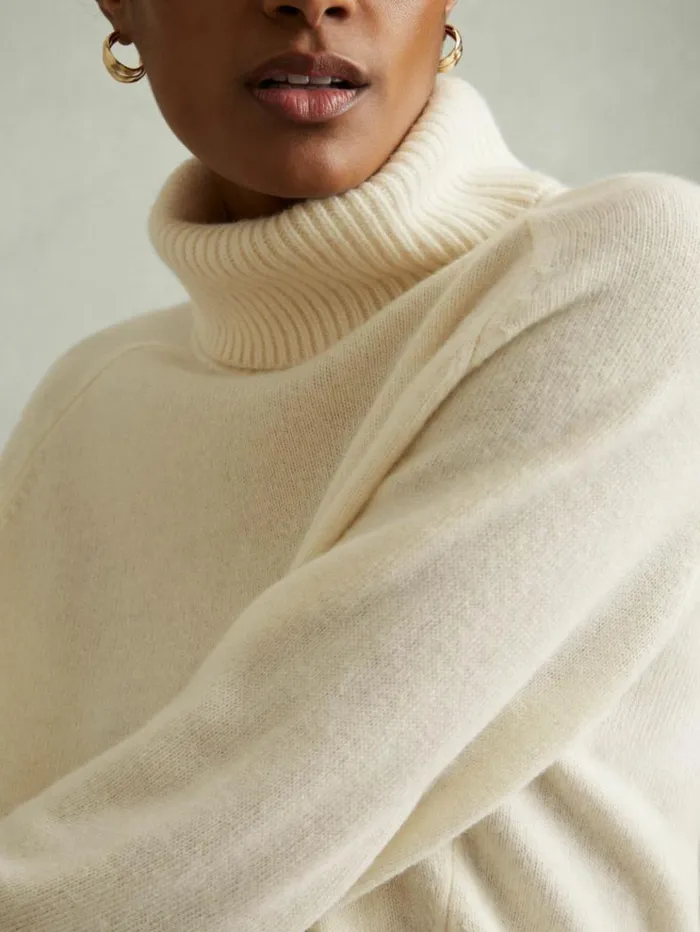 REISS Sweaters Women WoolCashmere RollNeck Jumper Cream