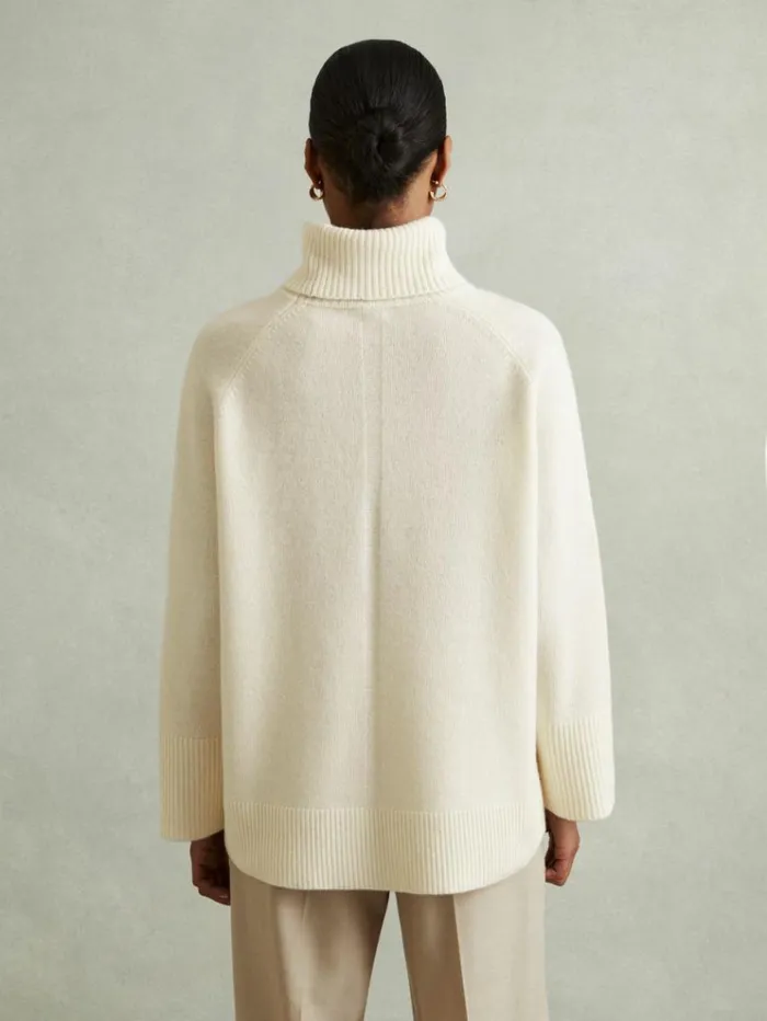 REISS Sweaters Women WoolCashmere RollNeck Jumper Cream