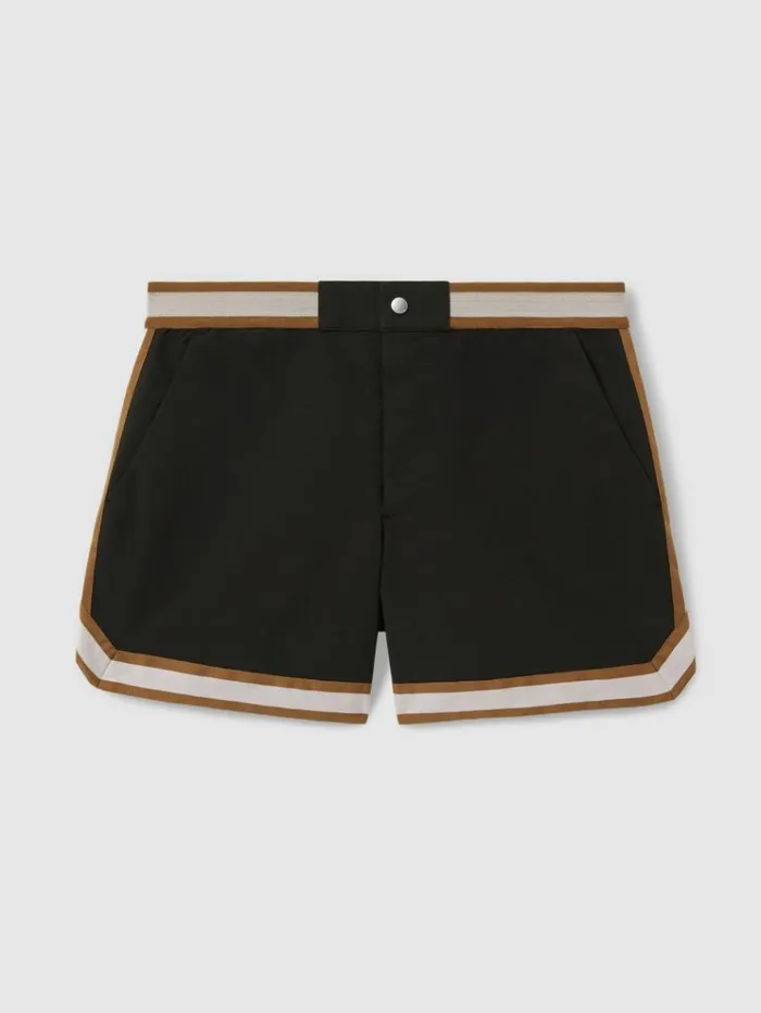 REISS Swimwear Men Ch Elasticated Waist Swim Shorts Black