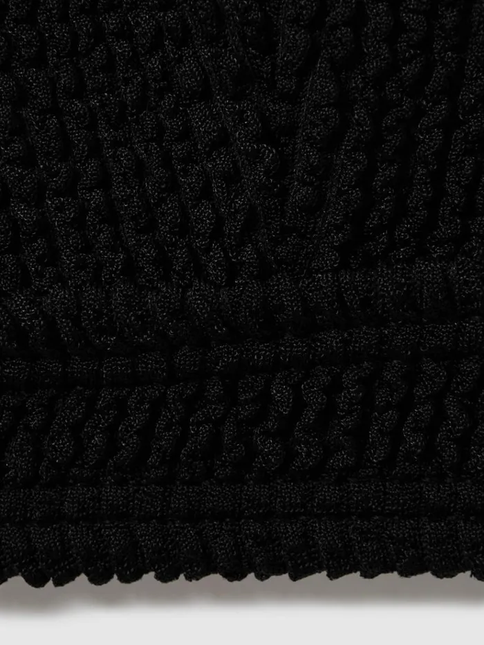 REISS Swimwear Women Good American Always Fits Textured Bikini Top Black