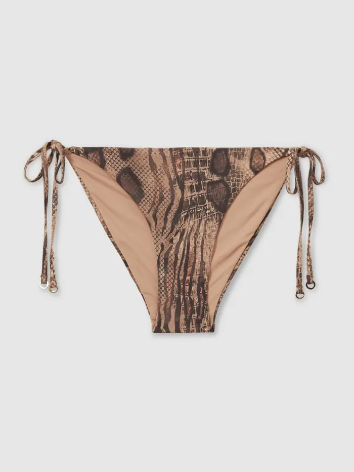 REISS Swimwear Women Mid Rise Bikini Bottoms Mink