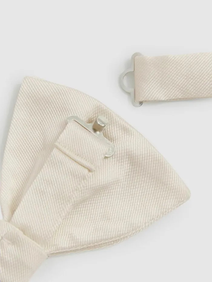 REISS Ties and Pocket Squares Men Grosgrain Silk Bow Tie Light Ivory