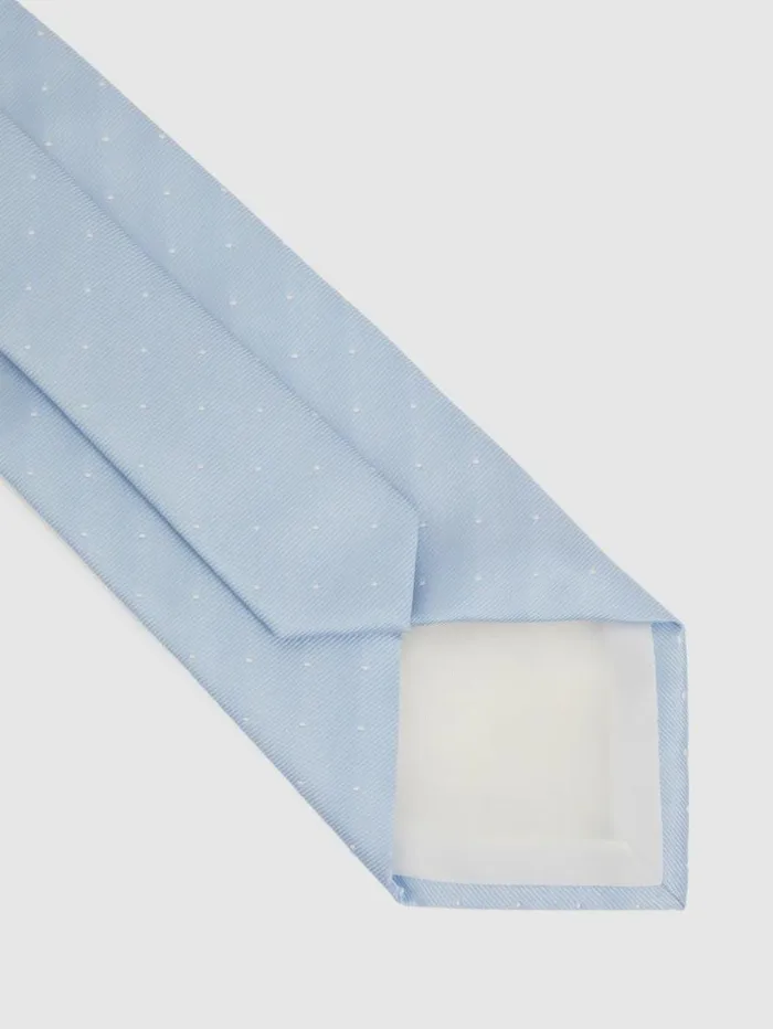 REISS Ties and Pocket Squares Men Polka Dot Silk Tie Light Blue REISS Ties and Pocket Squares Men Polka Dot Silk Tie Light Blue