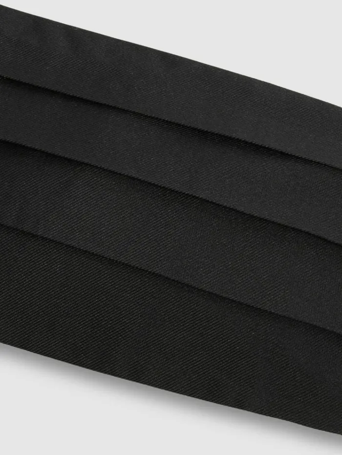 REISS Ties and Pocket Squares Men Silk Cummerbund Black