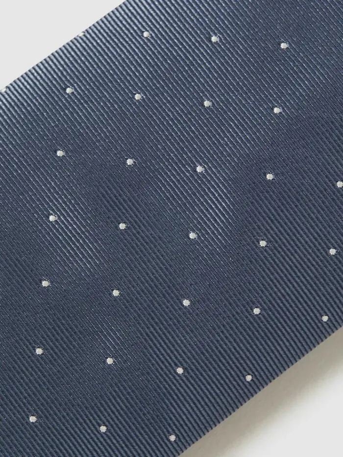 REISS Ties and Pocket Squares Men Silk Polka Dot Tie Airforce Blue