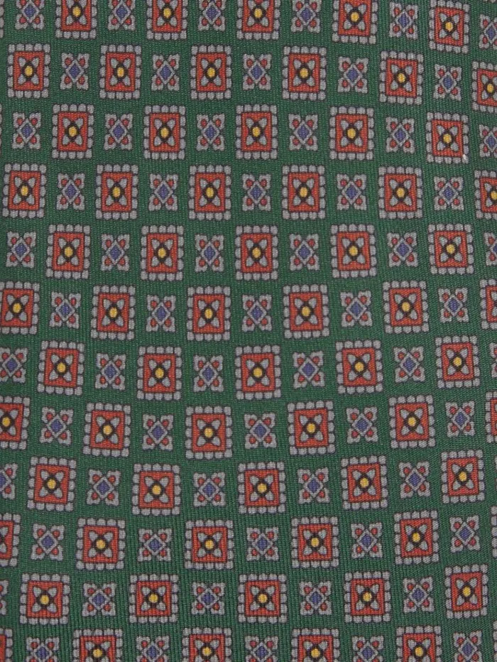 REISS Ties and Pocket Squares Men Silk Square Floral Tie Forest Green