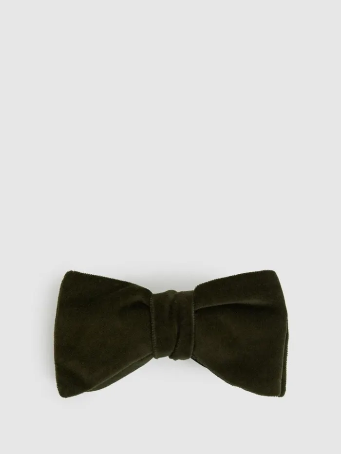 REISS Ties and Pocket Squares Men Velvet Bow Tie Emerald