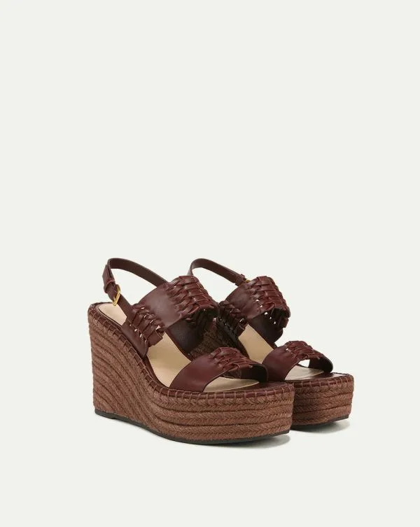 Riya Raffia Wedge Sandal Brown Women Veronica Beard Shoes Riya Raffia Wedge Sandal Brown Women Veronica Beard Shoes