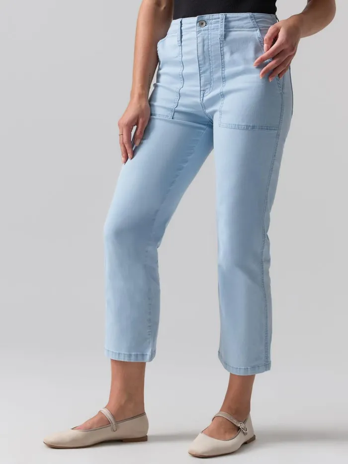 Sanctuary Clothing Denim Women Vacation Crop High Rise Pant Ultra Pale