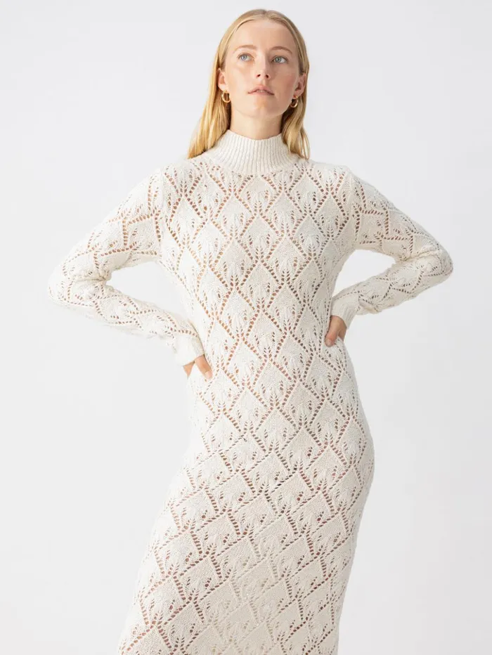 Sanctuary Clothing Dresses and Jumpsuits Women Pointelle Sweater Maxi Dress Eco Natural Sanctuary Clothing Dresses and Jumpsuits Women Pointelle Sweater Maxi Dress Eco Natural