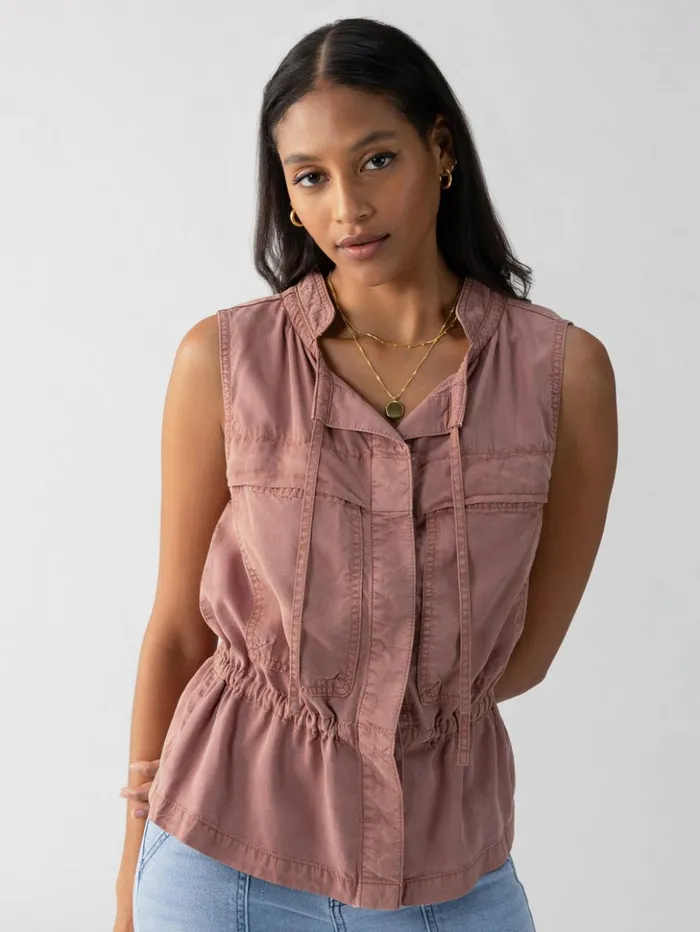 Sanctuary Clothing Jackets and Outerwear Women Leah Surplus Vest Washed Clay