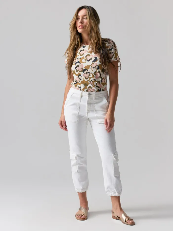 Sanctuary Clothing Pants Women Brooklyn Cargo High Rise Pant Chalk