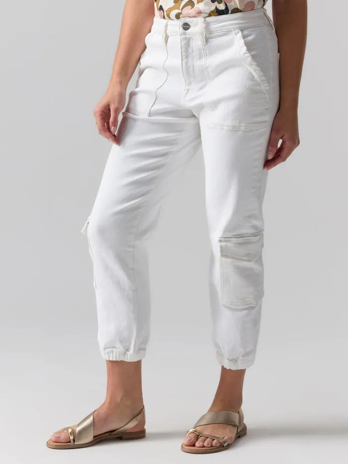 Sanctuary Clothing Pants Women Brooklyn Cargo High Rise Pant Chalk