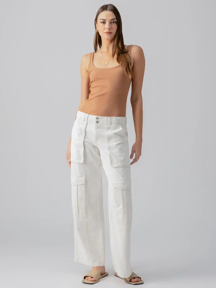 Sanctuary Clothing Pants Women Level Up Standard Rise Denim Cargo Pant Powdered Sugar Sanctuary Clothing Pants Women Level Up Standard Rise Denim Cargo Pant Powdered Sugar