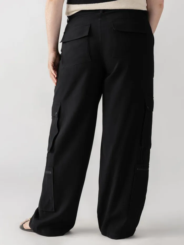Sanctuary Clothing Pants Women OTT SemiHigh Rise Cargo Pant Black Inclusive Collection