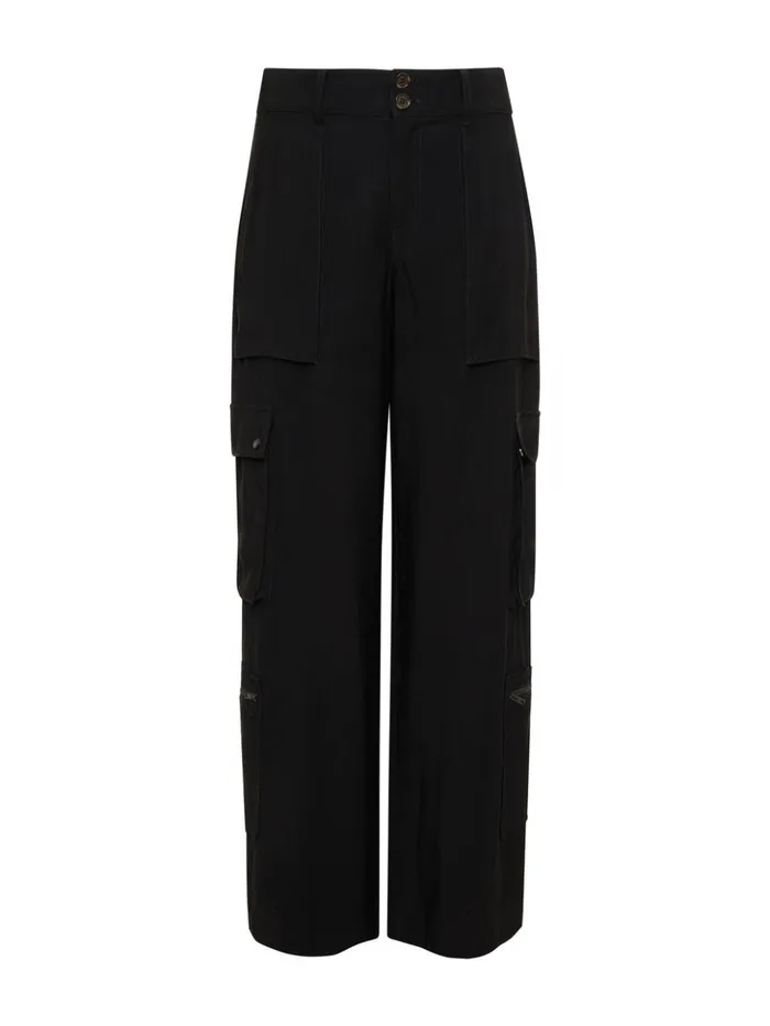 Sanctuary Clothing Pants Women OTT SemiHigh Rise Cargo Pant Black Inclusive Collection