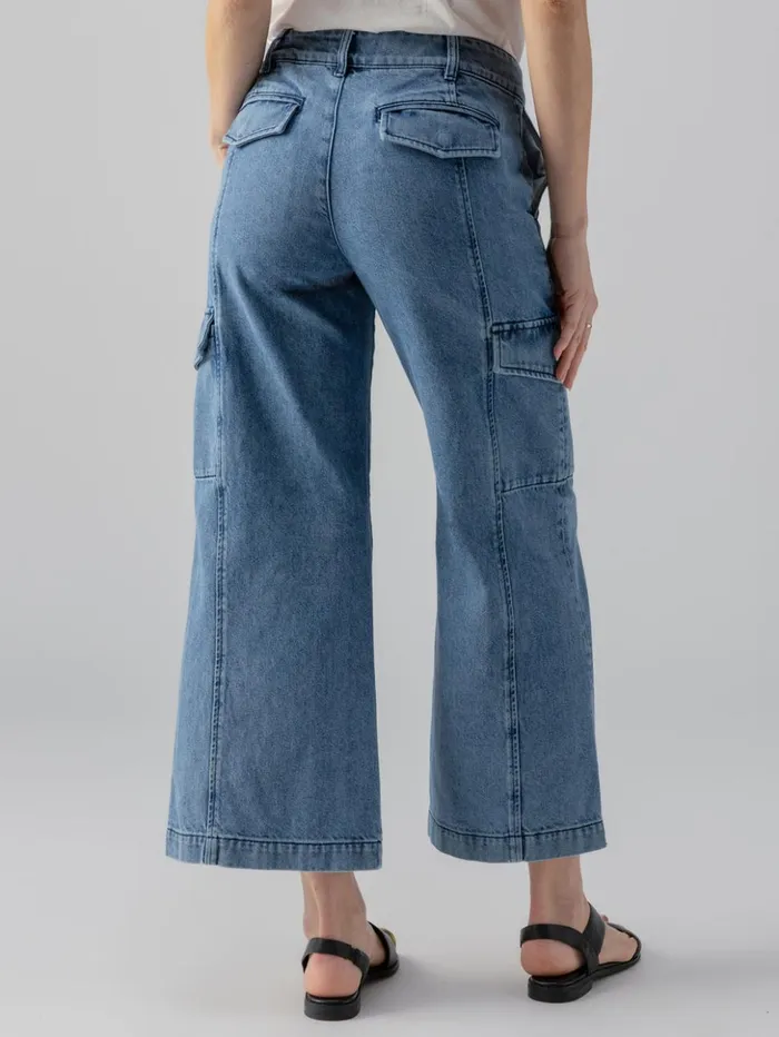 Sanctuary Clothing Pants Women Rebel Wide Leg Standard Rise Pant Hazy Blue