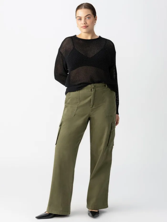 Sanctuary Clothing Pants Women Reissue Cargo Standard Rise Pant Mossy Green Inclusive Collection