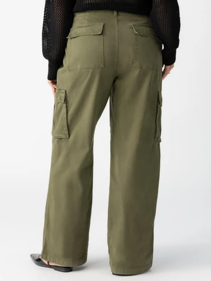 Sanctuary Clothing Pants Women Reissue Cargo Standard Rise Pant Mossy Green Inclusive Collection