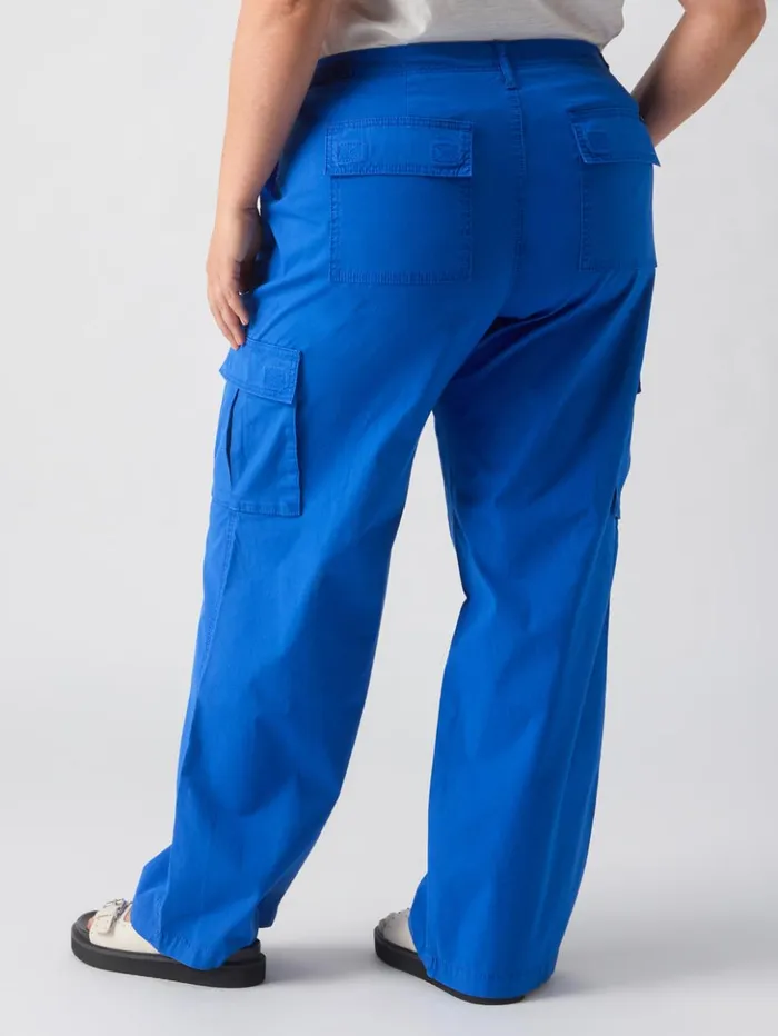 Sanctuary Clothing Pants Women Reissue Cargo Standard Rise Pant Ocean Blue Inclusive Collection