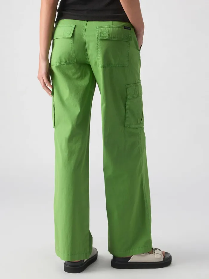 Sanctuary Clothing Pants Women Reissue Cargo Standard Rise Pant Washed Chlorophyl