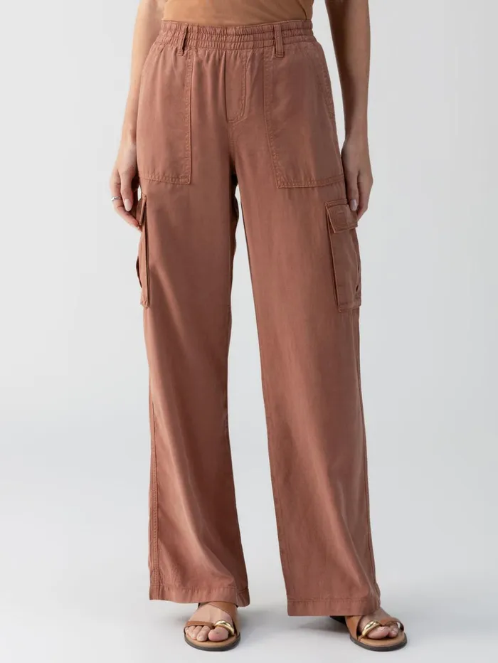 Sanctuary Clothing Pants Women Relaxed Reissue Cargo Standard Rise Pant Washed Clay