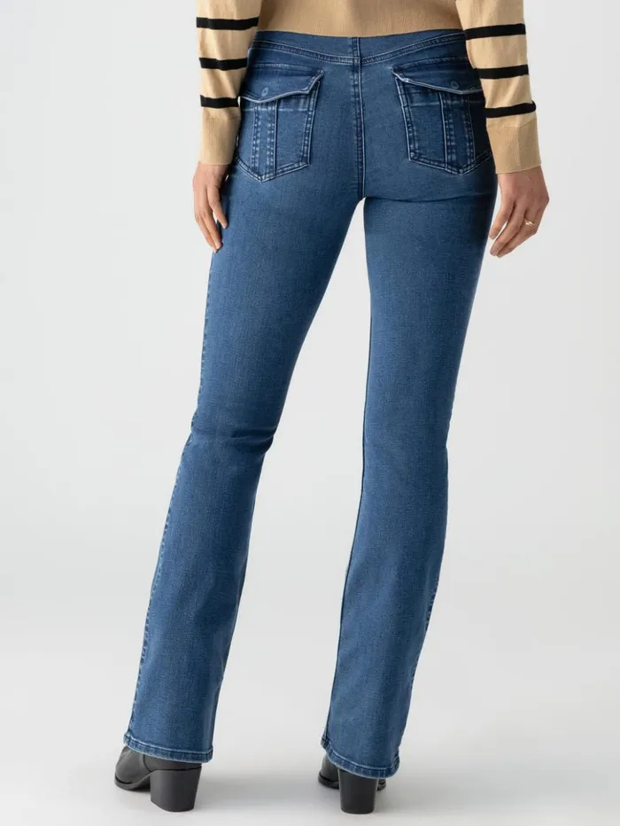 Sanctuary Clothing Pants Women Sculpted Hayden Bootcut Standard Rise Denim Pant Lucky Streak
