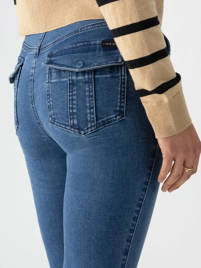 Sanctuary Clothing Pants Women Sculpted Hayden Bootcut Standard Rise Denim Pant Lucky Streak