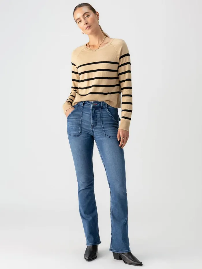 Sanctuary Clothing Pants Women Sculpted Hayden Bootcut Standard Rise Denim Pant Lucky Streak