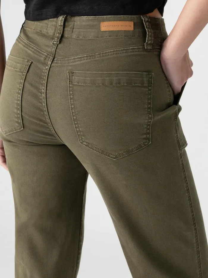 Sanctuary Clothing Pants Women Vacation Crop High Rise Pant Burnt Olive