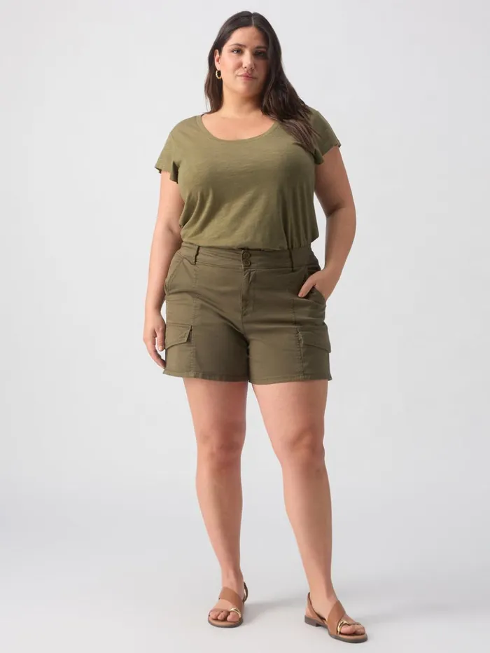 Sanctuary Clothing Shorts Women Rebel Standard Rise Short Hiker Green Inclusive Collection