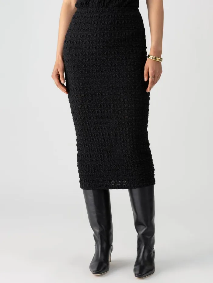 Sanctuary Clothing Skirts Women Pucker Up Lace Skirt Black