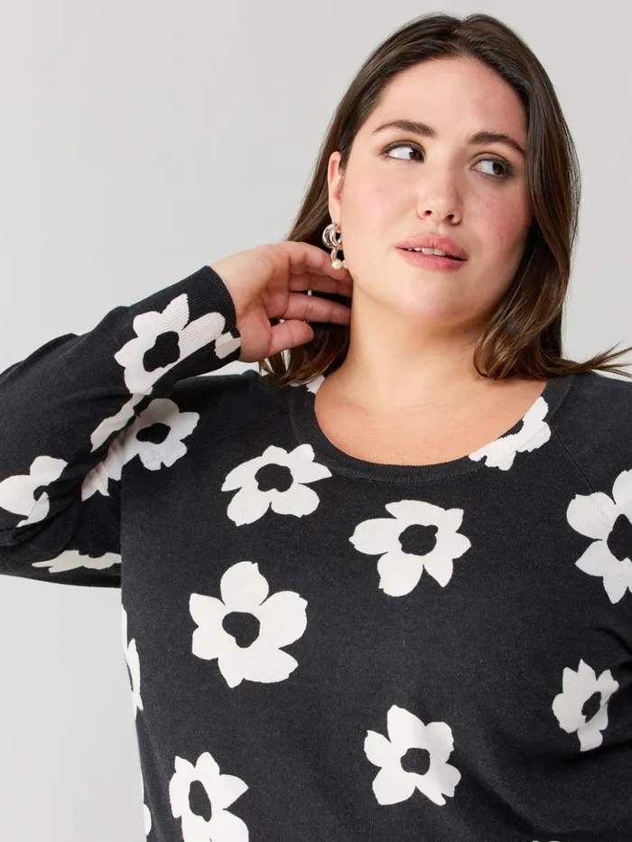 Sanctuary Clothing Sweaters and Cardis Women All Day Long Sweater Flower Pop Inclusive Collection Sanctuary Clothing Sweaters and Cardis Women All Day Long Sweater Flower Pop Inclusive Collection