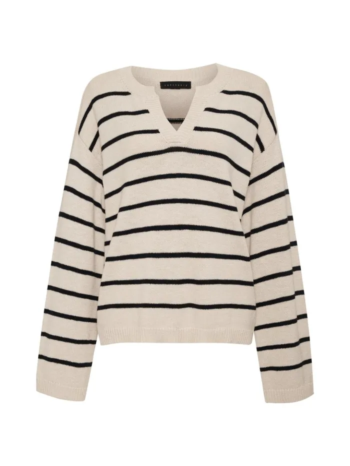 Sanctuary Clothing Sweaters and Cardis Women Chill Vibes Sweater Chalk Black Stripe